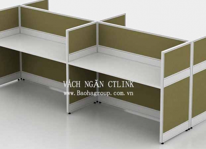Vách ngăn bàn làm việc bọc nỉ 04 nhân viên